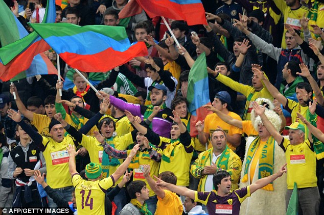 Plenty to cheer: The Anzhi fans will soon have a 40,000 stadium in which to watch their side